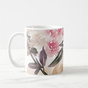 Caneca De Café Padrão de fundo floral de aquarelas,flor,arte,flo