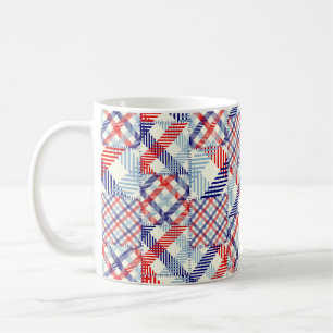 Caneca De Café Padrão de fundo sem costura. Padrão de patch 
