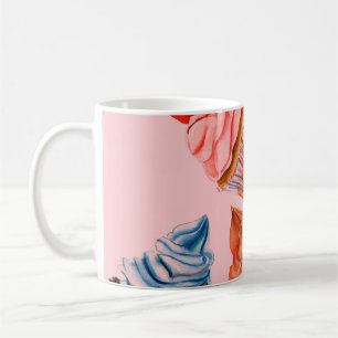 Caneca De Café Padrão de fundo uniforme dos cupcakes de aquarelas