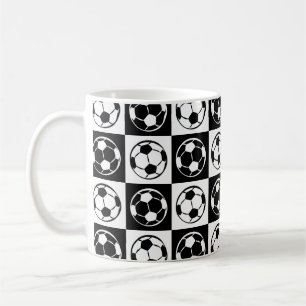 Caneca De Café Padrão de Futebol / Bola de Futebol de Xadrez