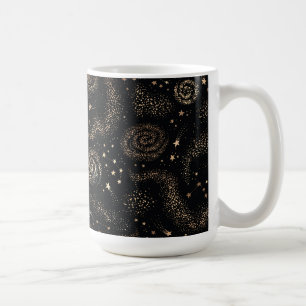 Caneca De Café Padrão de Galáxia de Constelação de Estrelas Doura