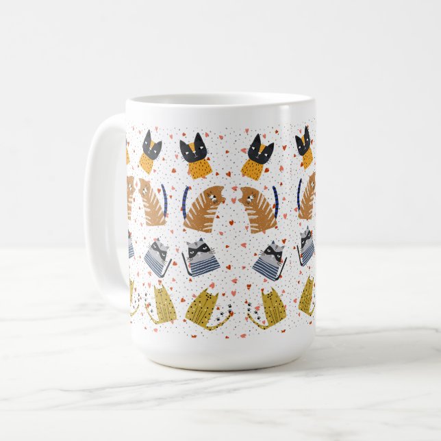 Caneca De Café Padrão de gato bonito nº 3 (Frente Esquerda)