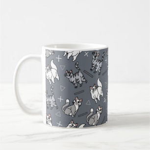 Caneca De Café Padrão de Gato Fofo Kawaii Colorido para Amantes d