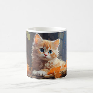 Caneca De Café Padrão de Gato Fofo Kawaii Colorido para Amantes d
