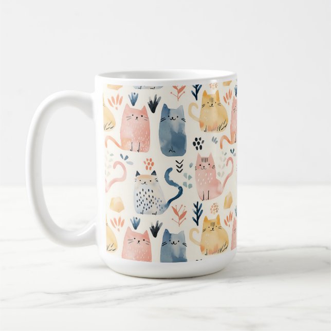 Caneca De Café Padrão de gato pastoso (Esquerda)