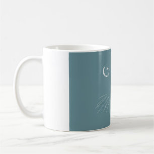 Caneca De Café Padrão de gato verde escuro