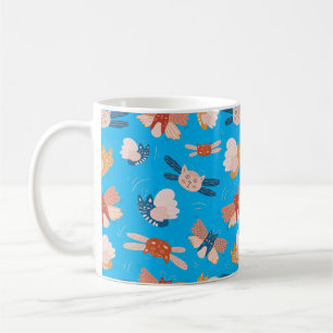 Caneca De Café Padrão de gatos de anjo