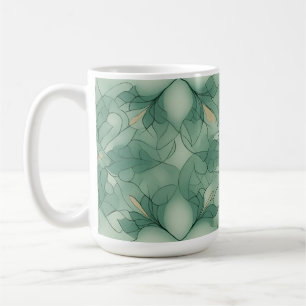 Caneca De Café Padrão de Geo Moderno Verde