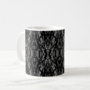 Caneca De Café Padrão de geometria abstrata cinza preto