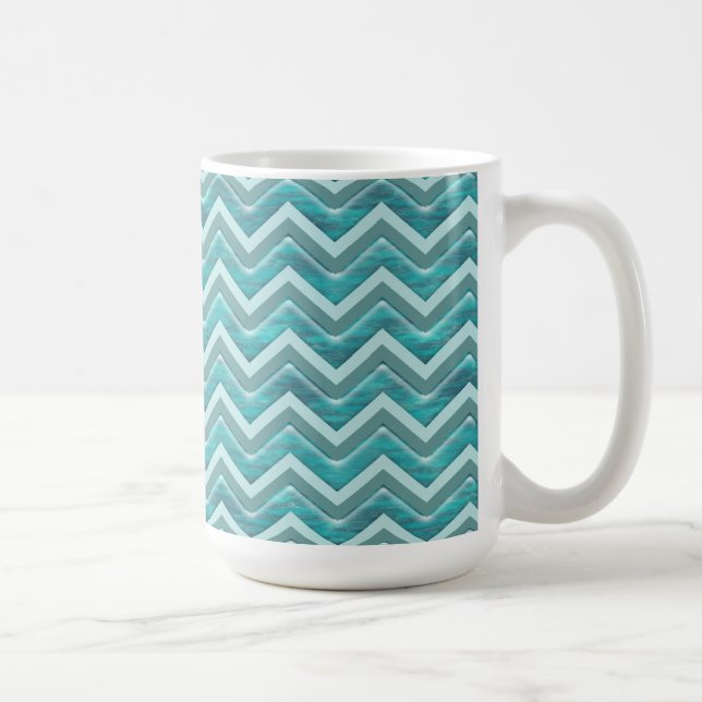 Caneca De Café Padrão de Glitter Chevron das Águas (Direita)