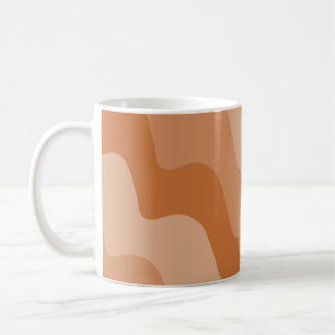 Caneca De Café Padrão de gradiente de ondas do oceano castanho