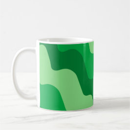 Caneca De Café Padrão de gradiente de ondas verdes no oceano