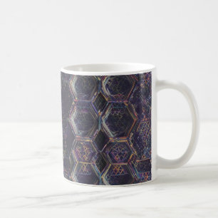 Caneca De Café Padrão de Gradiente do Hexágono abstrato - Geometr