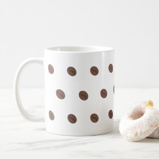 Caneca De Café Padrão de Grão de Café Design Minimalista