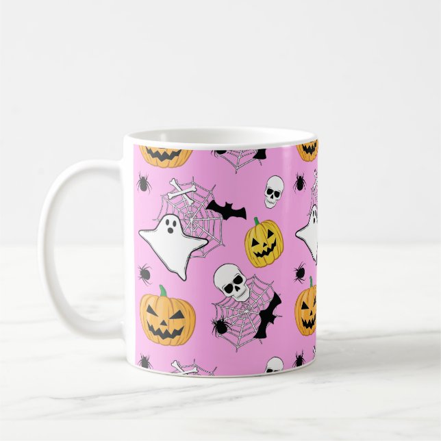 Caneca De Café Padrão de Halloween (Esquerda)
