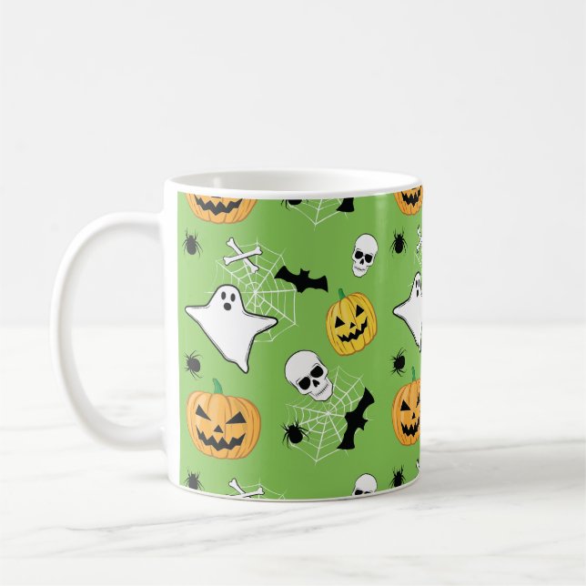Caneca De Café Padrão de Halloween (Esquerda)