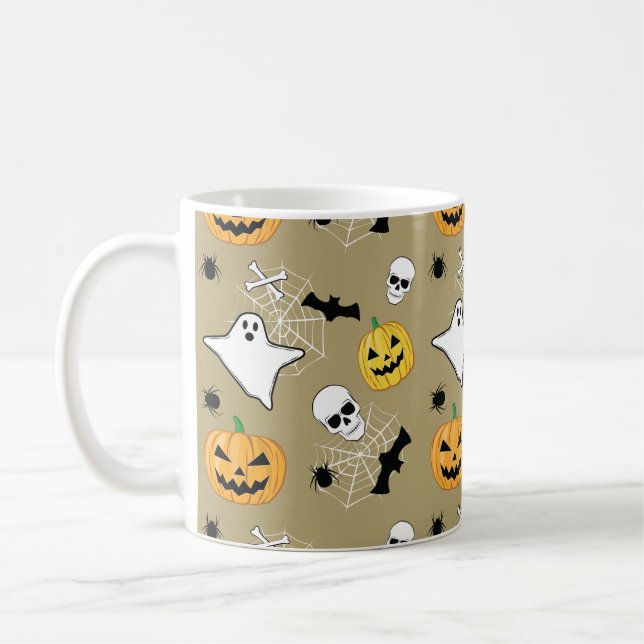 Caneca De Café Padrão de Halloween (Esquerda)