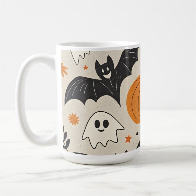 Caneca De Café Padrão de Halloween e outono (Esquerda)