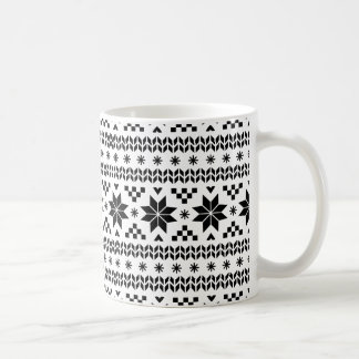 Caneca De Café Padrão de Ilha Black and White Fair