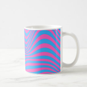 Caneca De Café Padrão de ilusão óptica ondulada