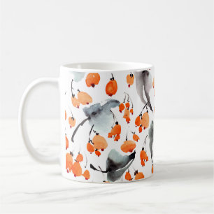 Caneca De Café Padrão de ilustração das amoras aquáticas e fo