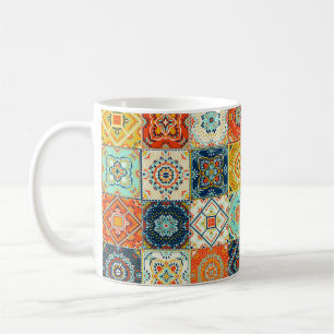 Caneca De Café Padrão de ilustração do mosaico do azulejo marroqu