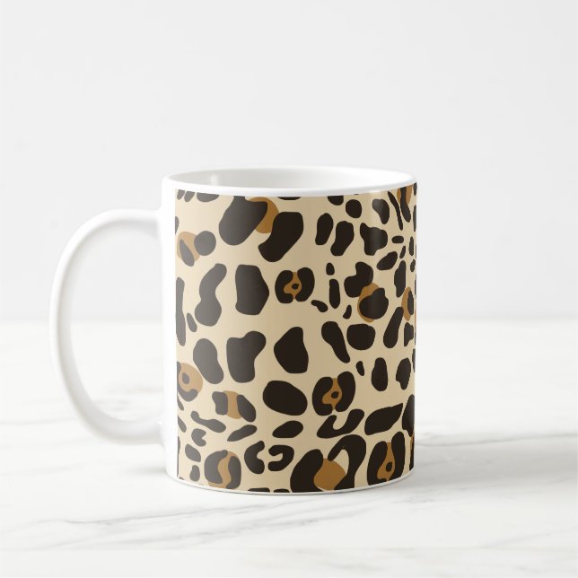 Caneca De Café Padrão de Impressão Animal Leopard Jaguar (Esquerda)