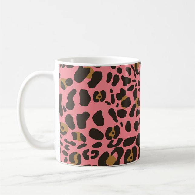 Caneca De Café Padrão de Impressão Animal Leopard Jaguar (Esquerda)