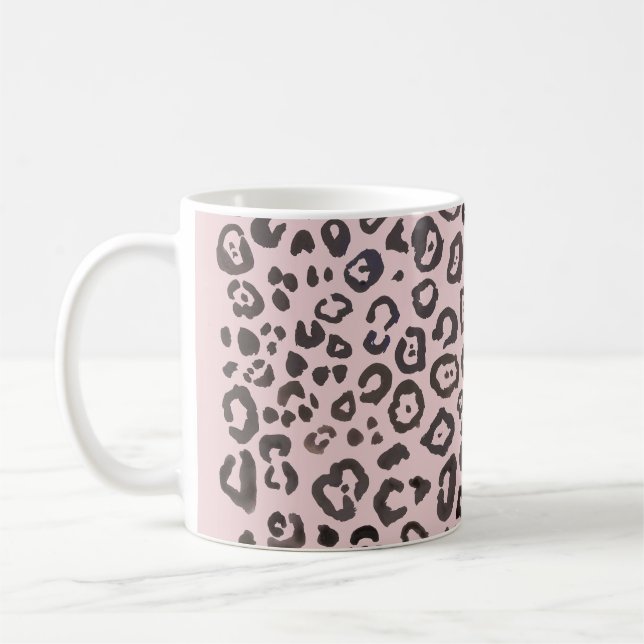Caneca De Café Padrão de impressão de animais leopardo (Esquerda)