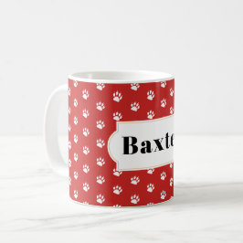 Caneca De Café Padrão de Impressão de Pata de Cães de Cuta no Nom