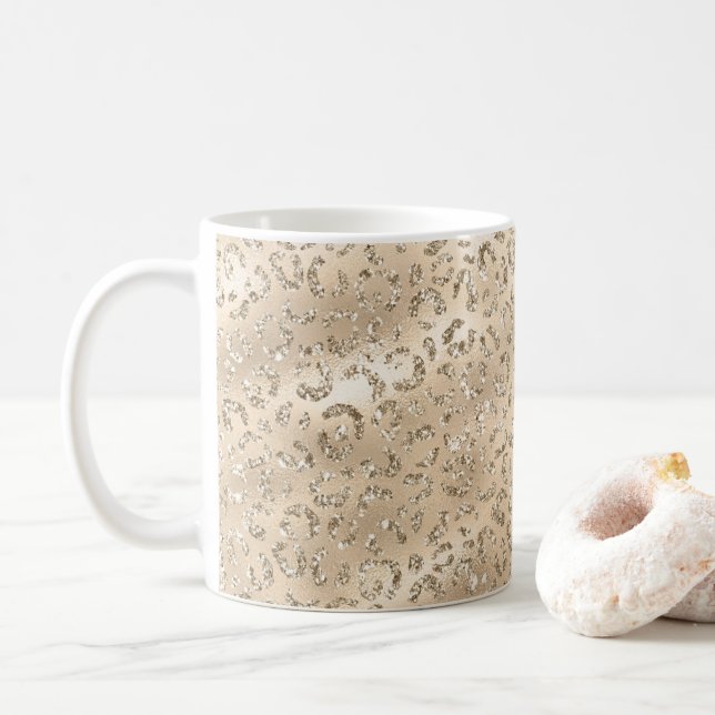 Caneca De Café Padrão de Impressão de Pele de Leopardo Guepardo M (Com Donut)