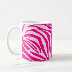 Caneca De Café Padrão de Impressão de Zebra Rosa