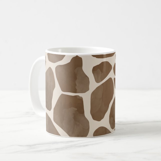 Caneca De Café Padrão de Impressão do Animal Giraffe (Frente Esquerda)