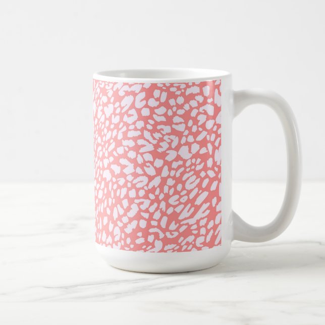 Caneca De Café Padrão de impressão do Coral Leopard (Direita)