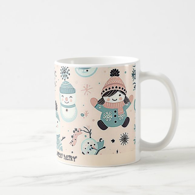 Caneca De Café padrão de inverno de neve (Direita)
