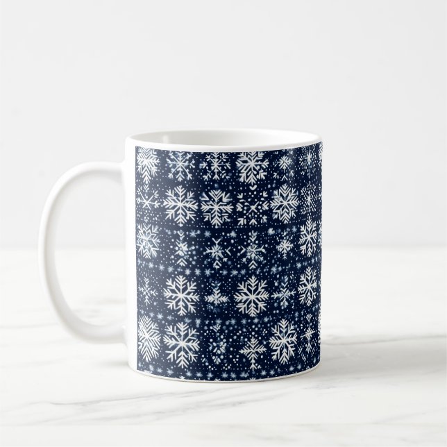 Caneca De Café Padrão de inverno para flocos de neve (Esquerda)