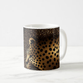 Caneca De Café Padrão de Jaguar Dourado