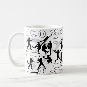 Caneca De Café Padrão de jogo de beisebol.w