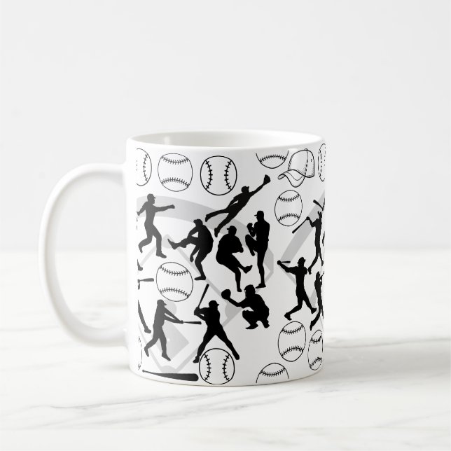 Caneca De Café Padrão de jogo de beisebol.w (Esquerda)