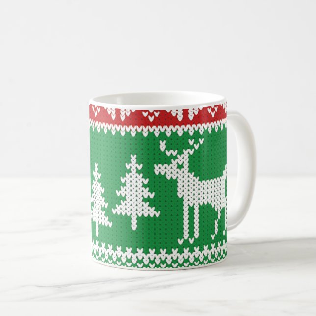 Caneca De Café Padrão de jumper de Natal (Frente Esquerda)