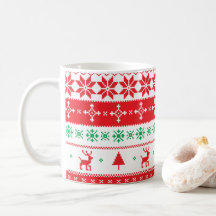 Padrão de Knit de Natal Elegante | Mug Clássico