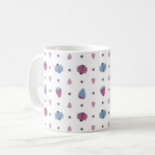 Caneca De Café padrão de ladybugs e bagas