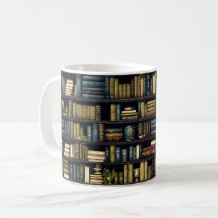 Caneca De Café Padrão de Leitura do Bookshelf Books Library Bookw