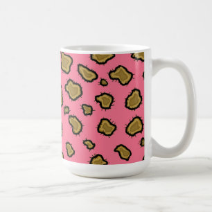 Caneca De Café Padrão de leopardo rosa e dourado