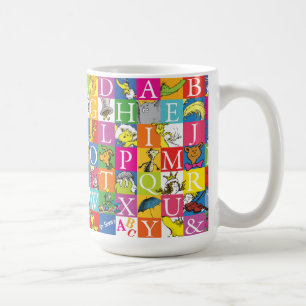 Caneca De Café Padrão de Letras Maiúsculas Coloridas do ABC do Dr