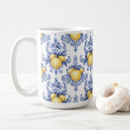 Caneca De Café Padrão de Limão Cítrico Mediterrâneo
