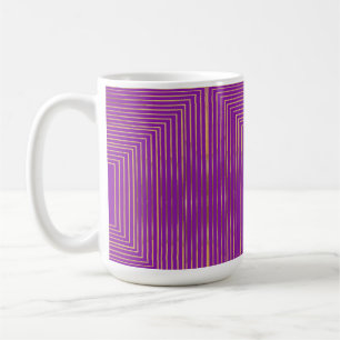 Caneca De Café Padrão de Linha Geométrica de Arte com ouro Glitte