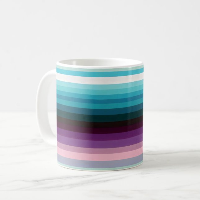 Caneca De Café Padrão de linha Roxo preto (Frente Esquerda)