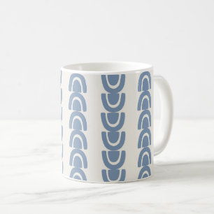 Caneca De Café Padrão de Listra em Arco Orgânico Azul Suave