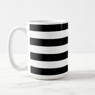 Caneca De Café Padrão de listras brancas e pretas do luxo modern
